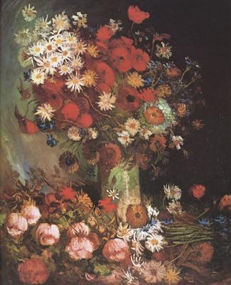 Vincent Van Gogh Vase wtih Poppies,Cornflowers,Peonies and Chrysanthemums (nn04)